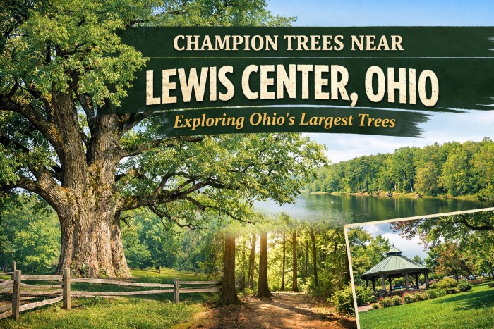 champion trees near Lewis Center Ohio